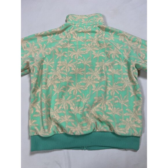 Chubbies Fleece Jacket Mens Medium Palm Tree Fluorescent Green Neon Full Zip - Picture 9 of 14